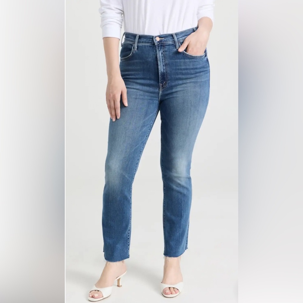 MOTHER Blue Cropped Jeans